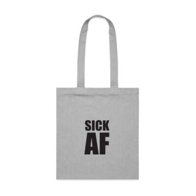 SICK AF tote bag -  black on cream or grey Thumbnail