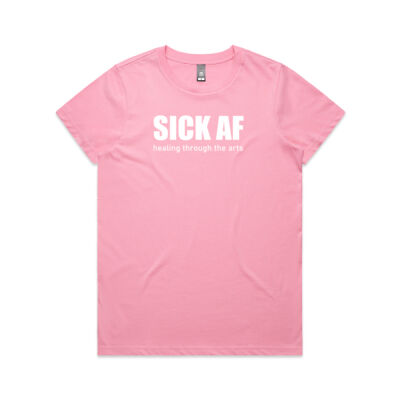 SICK AF women's regular fit tshirt - white, choose your own colour shirt Thumbnail