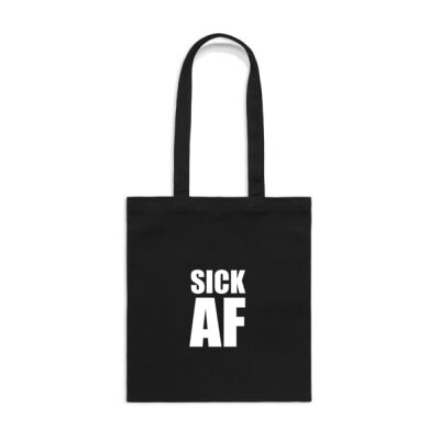 SICK AF tote bag - white on black Thumbnail