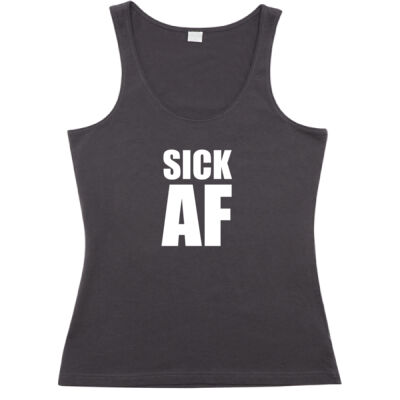 SICK AF women's singlet - white, choose your own colour shirt Thumbnail