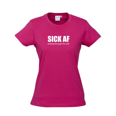 new SICK AF women's slim fit tshirt - white, choose your own colour shirt Thumbnail